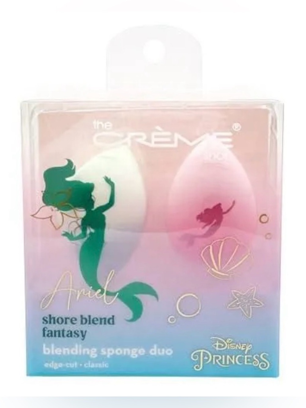 NEW The Crème Shop Creme Ariel The Little Mermaid Blending Makeup Sponge Set Duo